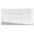 Ava 9NLM26 komód - 2 ajtós, 3 fiókos (Fehér/Wotan tölgy)