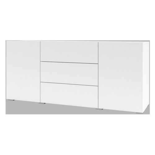 Ava 9NLM26 komód - 2 ajtós, 3 fiókos (Fehér/Wotan tölgy)