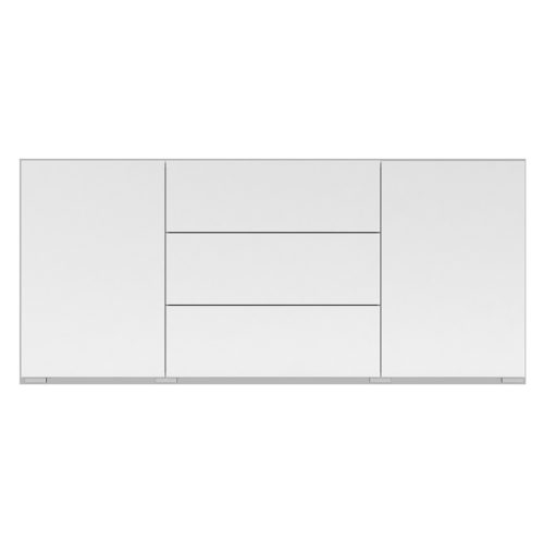 Ava 9NLM26 komód - 2 ajtós, 3 fiókos (Fehér/Wotan tölgy)