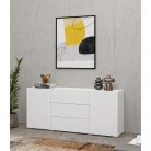 Ava 9NLM26 komód - 2 ajtós, 3 fiókos (Fehér/Wotan tölgy)