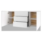 Ava 9NLM26 komód - 2 ajtós, 3 fiókos (Fehér/Wotan tölgy)