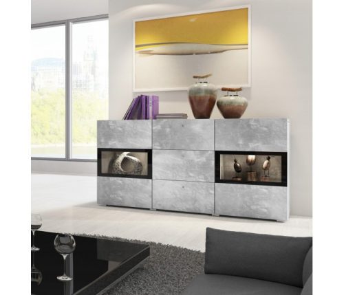 BAROS komód, kőhatású szürke