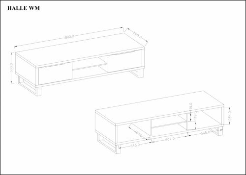 HALLE - TV-szekrény, széles (Wotan tölgy)