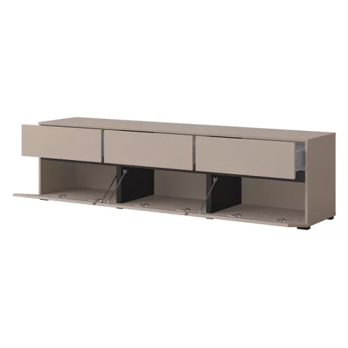 Cross CWMY41 TV állvány - 3 lenyíló ajtós, 3 fiókos (Congo fekete)