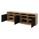 Aston TWLH25 komód - 4 ajtós (Taurus tölgy/matt fekete)