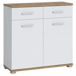 Maitei HOLG07 2D2S komód - fényes fehér/tölgy