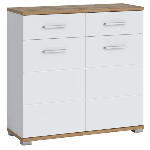 Maitei HOLG07 2D2S komód - fényes fehér/tölgy