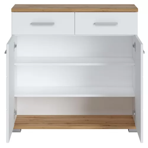 Maitei HOLG07 2D2S komód - fényes fehér/tölgy