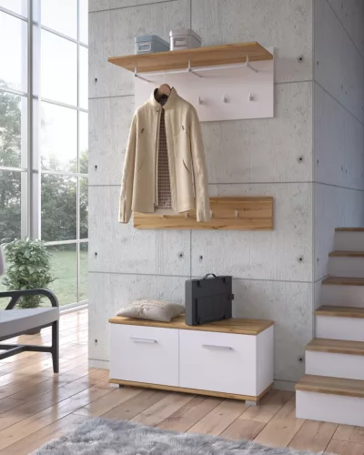 Maitei HOLG07 2D2S komód - fényes fehér/tölgy