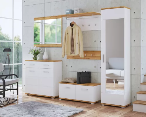 Maitei HOLG07 2D2S komód - fényes fehér/tölgy