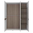 LIVERPOOL TYP22A 3D gardróbszekrény - tölgy/fényes fehér