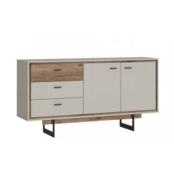   RIVENDELL komód (2D3S) - krémszürke/sötét flagstaff tölgy