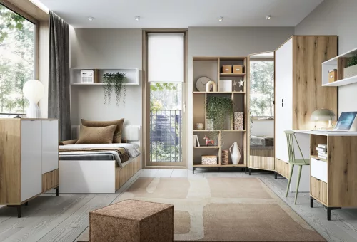 Nicko RIKT01 1D dohányzóasztal - tölgy/fehér