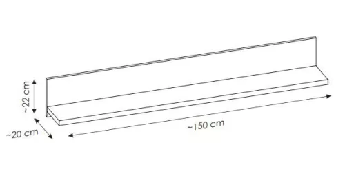 RIVENDELL fali polc (RIVP01) - krémszürke/sötét flagstaff tölgy