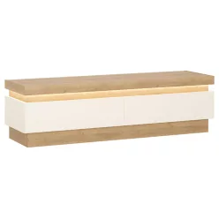   Bylot Bright LYOF01 2S tv állvány - világos tölgy/fényes fehér