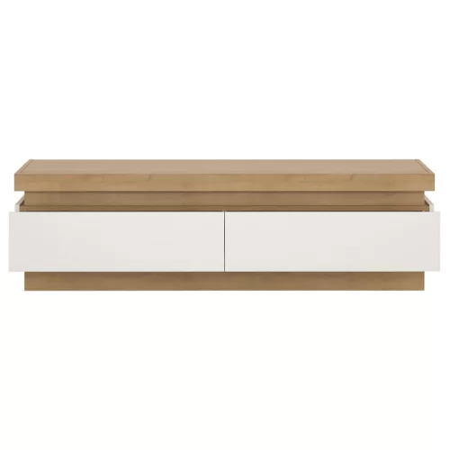 Bylot Bright LYOF01 2S tv állvány - világos tölgy/fényes fehér