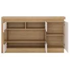 Bylot Bright LYOK02 3D komód - világos tölgy/fényes fehér