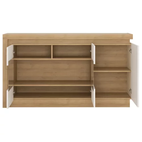 Bylot Bright LYOK02 3D komód - világos tölgy/fényes fehér