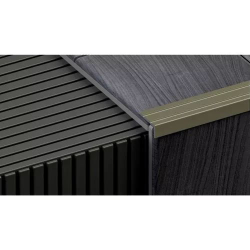 Aluminium 24,5x10 mm-es lépcsőélvédő, szögprofil - 80907 - pezsgő - 0,9m - öntapadós