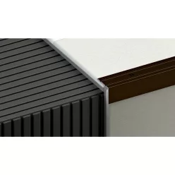   Aluminium 24,5x20 mm-es lépcsőélvédő, szögprofil - 92706 - bronz - 2,7m - csavaros