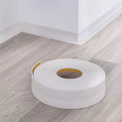 PVC padlószegély 18,5x18,5mm-es, lágy - fehér - 25m