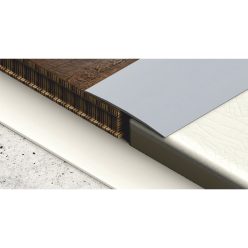   Aluminium 100 mm-es íves burkolatváltó profil - 93002 - ezüst - 3m - öntapadós