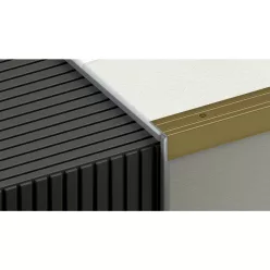   Aluminium 24,5x20 mm-es lépcsőélvédő, szögprofil - 92703 - arany - 2,7m - csavaros