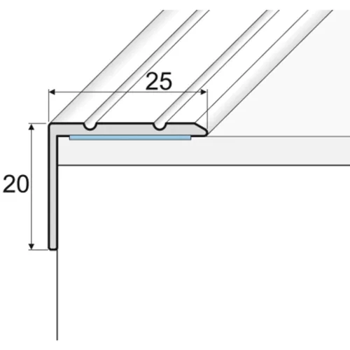 Aluminium 25x20mm-es szögprofil - A36 - pezsgő - vágott