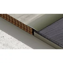   Aluminium 40 mm-es íves burkolatváltó profil - 72707 - pezsgő - 2,7m - öntapadós