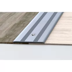   Aluminium 35 mm-es lapos burkolatváltó profil - 12702 - ezüst - 2,7m - csavaros