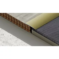   Aluminium 40 mm-es íves burkolatváltó profil - 70903 - arany - 0,9m - öntapadós
