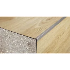   Aluminium 5 mm-es lépcsőélvédő, szögprofil - 42502 - ezüst - 2,5m - csavaros