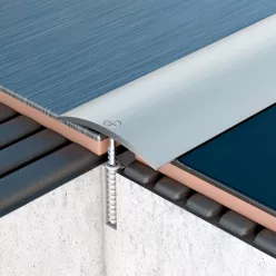   Aluminium 40 mm-es íves burkolatváltó profil - 72702 - ezüst - 2,7m - csavaros