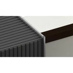   Aluminium 24,5x20 mm-es lépcsőélvédő, szögprofil - 90906 - bronz - 0,9m - öntapadós