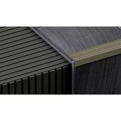   Aluminium 24,5x10 mm-es lépcsőélvédő, szögprofil - 82707 - pezsgő - 2,7m - öntapadós