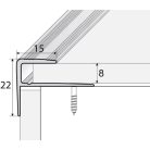 Aluminium 15x22mm-es lépcsőélvédő profil - A60 - pezsgő - 2,7 m - vágott