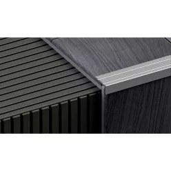   Aluminium 24,5x10 mm-es lépcsőélvédő, szögprofil - 80902 - ezüst - 0,9m - öntapadós