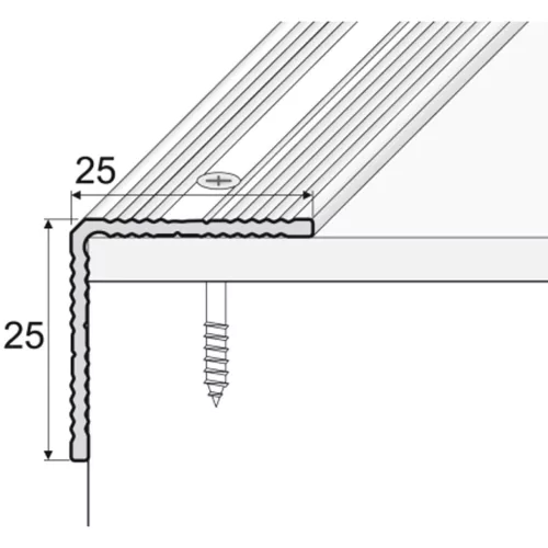 Aluminium 25x25mm-es szögprofil - A40T - pezsgő - vágott