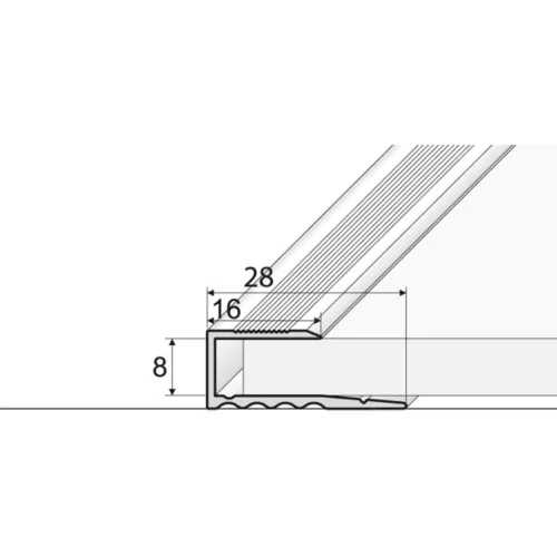 Aluminium 16mm-es végzáró profil - A63 - ezüst - vágott