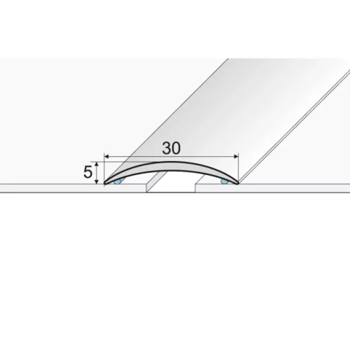 Aluminium 30mm-es íves burkolatváltó profil - A03 - bronz - vágott