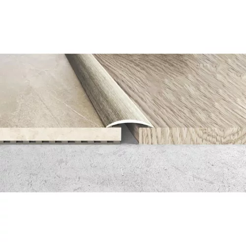 Aluminium 30mm-es íves burkolatváltó profil - A03 - ezüst - vágott