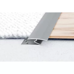   Aluminium 9,6 mm-es íves burkolatváltó profil - 03002 - ezüst - 3m - csavaros