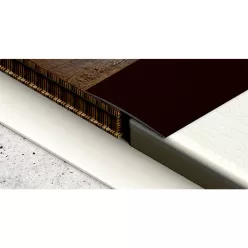   Aluminium 100 mm-es íves burkolatváltó profil - 93006 - bronz - 3m - öntapadós