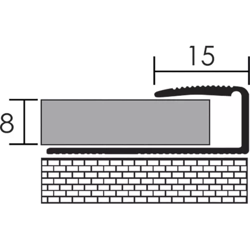 Aluminium 8 mm-es magasságkiegyenlítő profil - 20906 - bronz - 0,9m - csavaros