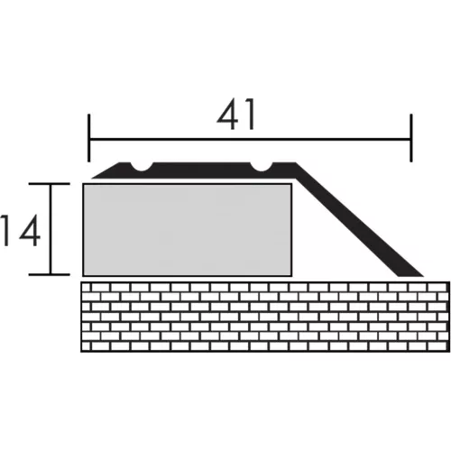 Aluminium 14 mm-es magasságkiegyenlítő profil - 72706 - bronz - 2,7m - öntapadós