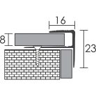 Aluminium 8 mm-es lépcsőélvédő, szögprofil - 52706 - bronz - 2,7m - csavaros