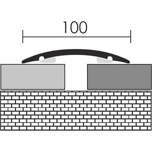Aluminium 100 mm-es íves burkolatváltó profil - 93007 - pezsgő - 3m - öntapadós