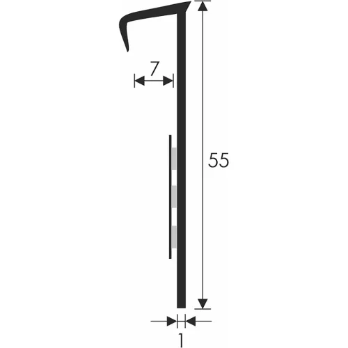 PVC padlószegély 55 mm-es 42222, behúzható - drapp - 2,5m - szőnyegekhez
