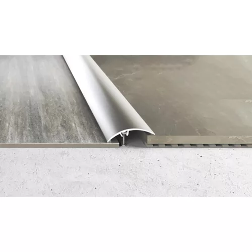 Aluminium 50mm-es íves burkolatváltó profil - A65SZ - ezüst - vágott