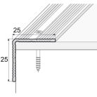 Aluminium 25x25mm-es szögprofil - A40T - bronz - 2,7 m - vágott